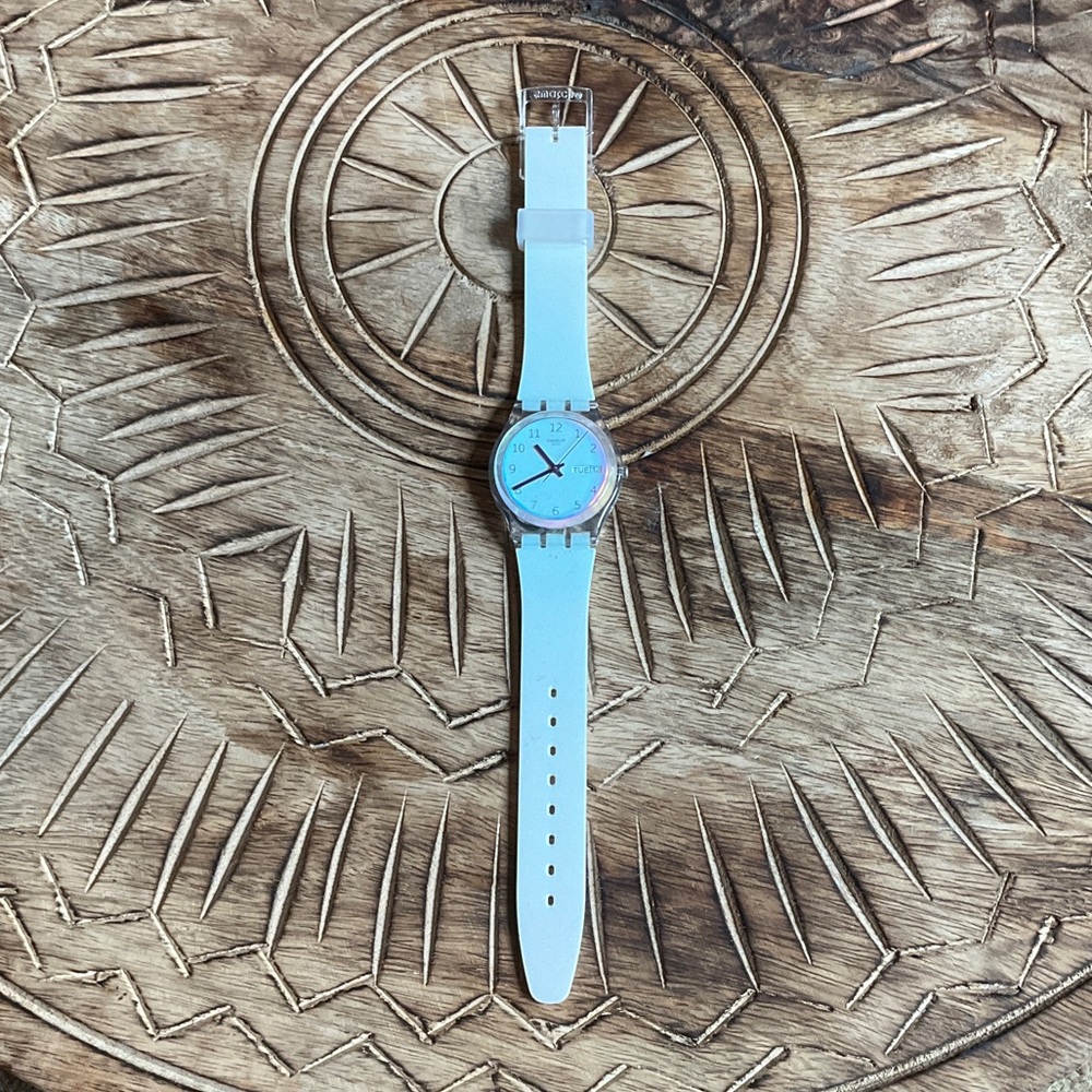 Swatch Casual Blue Silicone Strap Watch